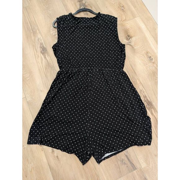 Torrid Polka Dot Romper 2XL Black White Soft Jersey Boho Retro Pockets Festival - Picture 2 of 13